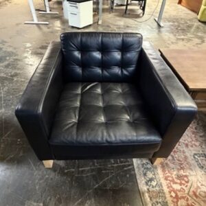Ikea club chair in black.