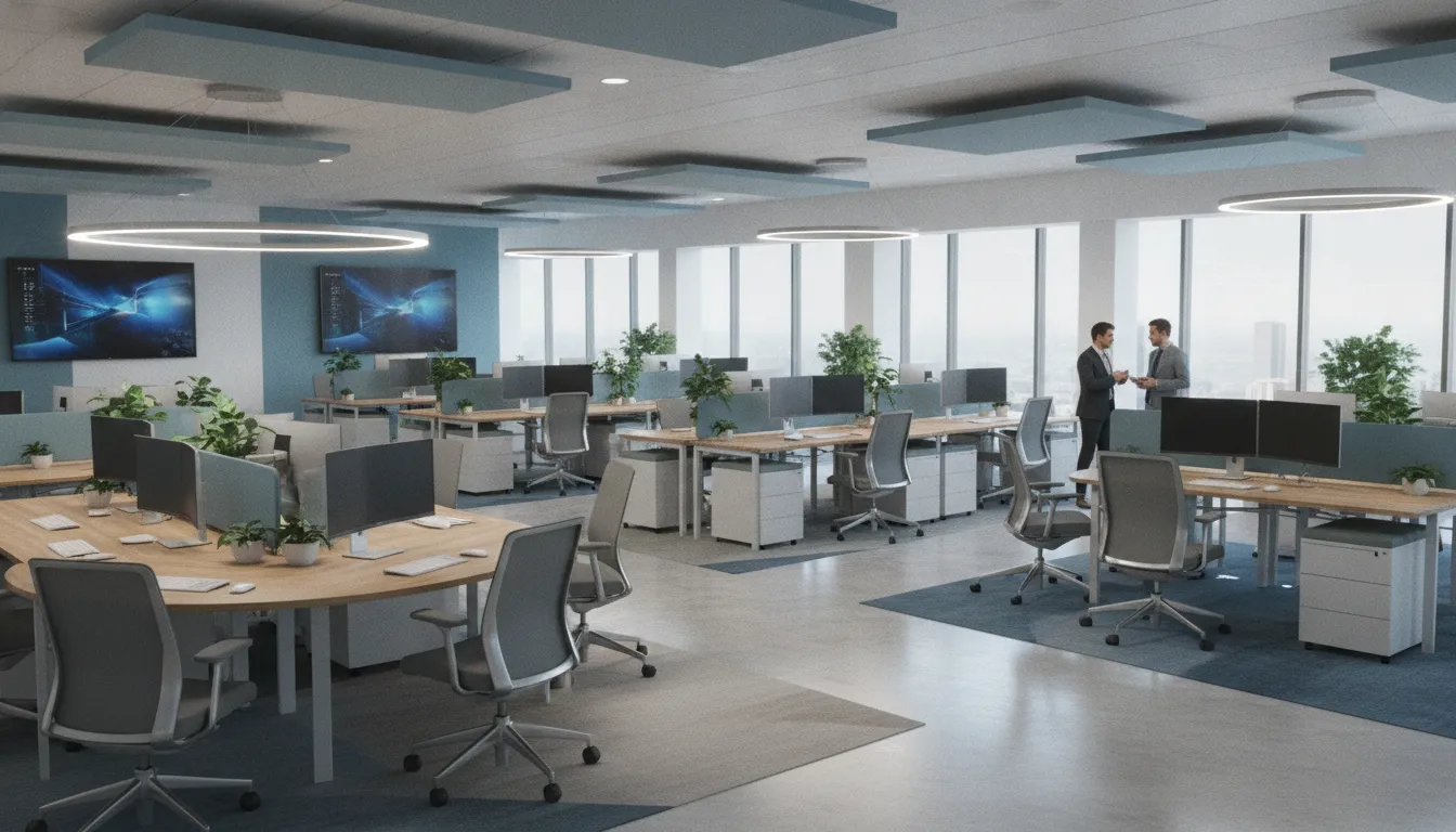 Office furniture checklist for a new office space with desks and ergonomic chairs